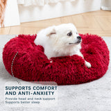 Calming Fluffy Donut Dog Bed