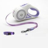 Retractable Dog Leash with LED Light – Automatic Pet Leash & Collar for Small & Medium Dogs