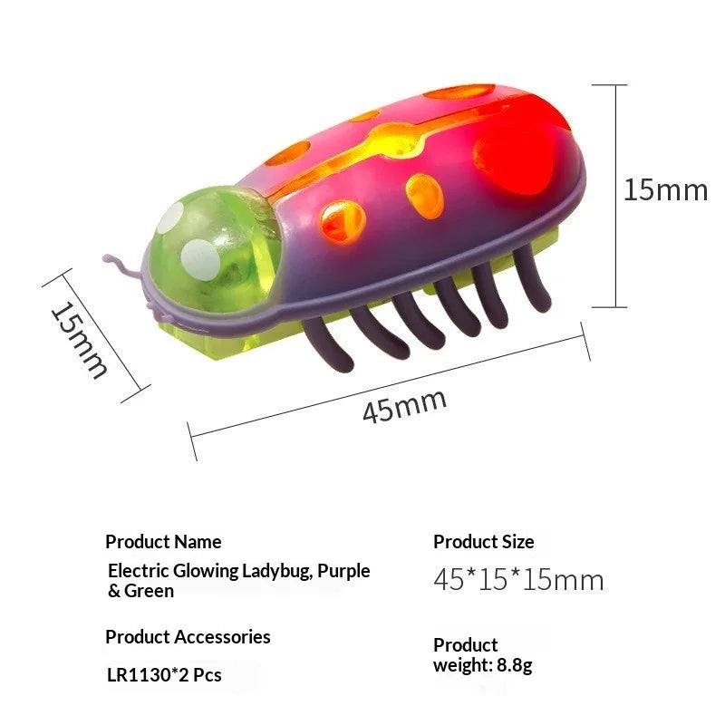 Mini Electric Bug Pet Dog Cat Toy Interactive Cute Ladybird Beetle Animal Shape Cat Toys Walking Insect Cat Playing Supplies