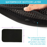 Double-Layer Cat Litter Mat – Waterproof Non-Slip Litter Trapper Mat (24" × 15", Black)