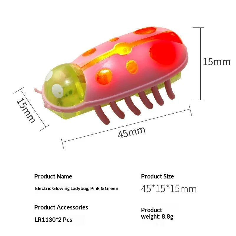 Mini Electric Bug Pet Dog Cat Toy Interactive Cute Ladybird Beetle Animal Shape Cat Toys Walking Insect Cat Playing Supplies