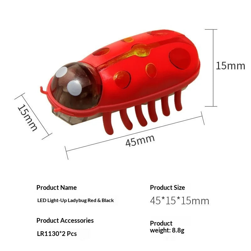 Mini Electric Bug Pet Dog Cat Toy Interactive Cute Ladybird Beetle Animal Shape Cat Toys Walking Insect Cat Playing Supplies