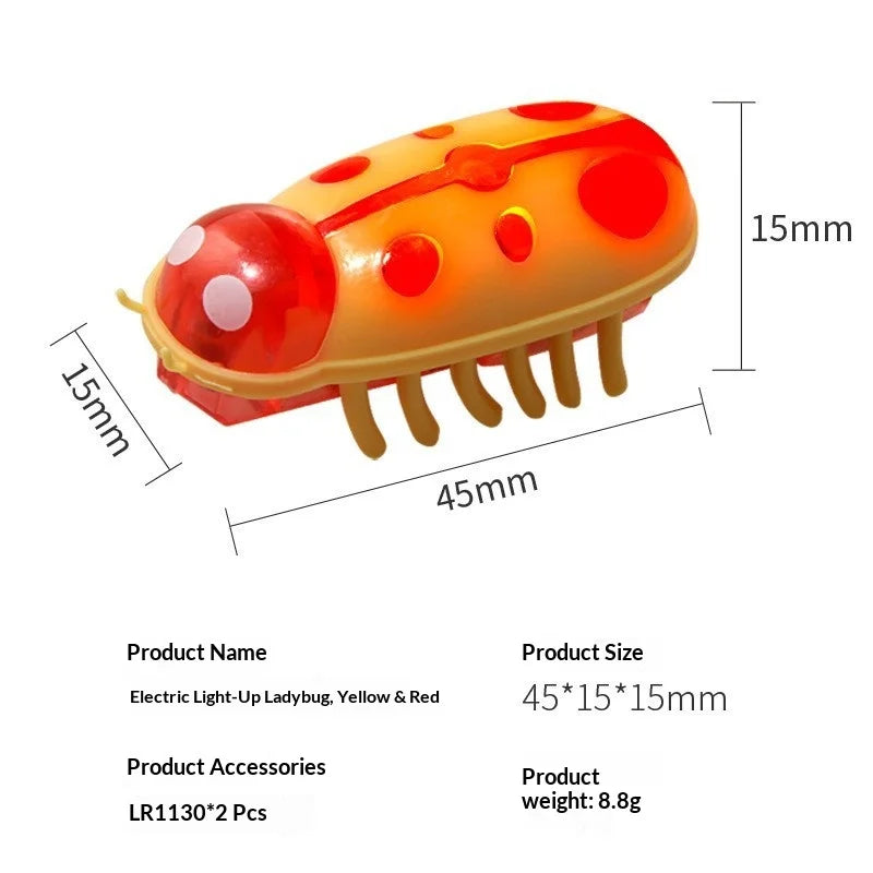Mini Electric Bug Pet Dog Cat Toy Interactive Cute Ladybird Beetle Animal Shape Cat Toys Walking Insect Cat Playing Supplies
