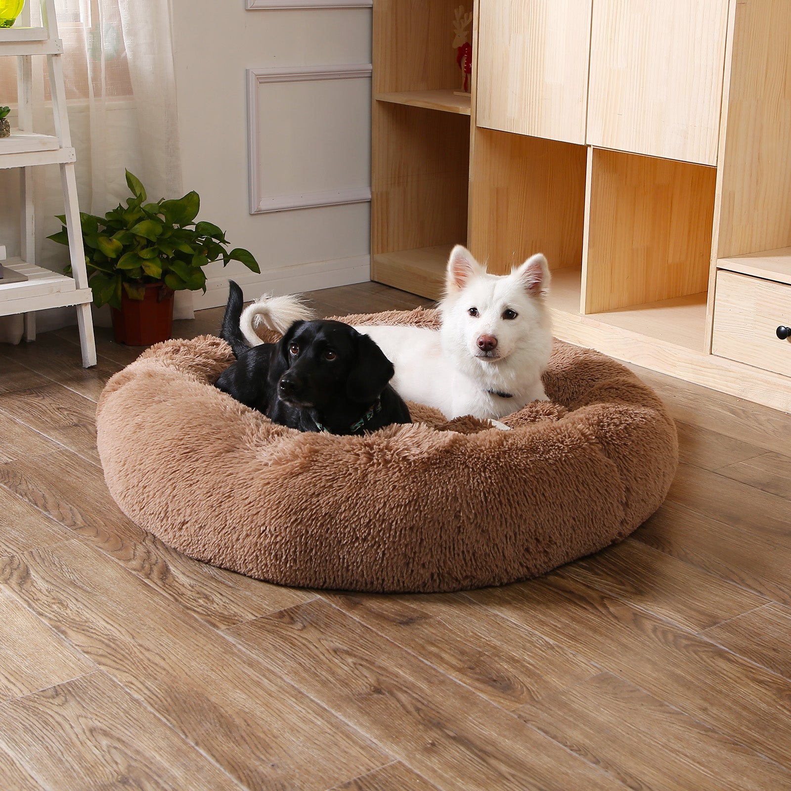 Calming Fluffy Donut Dog Bed