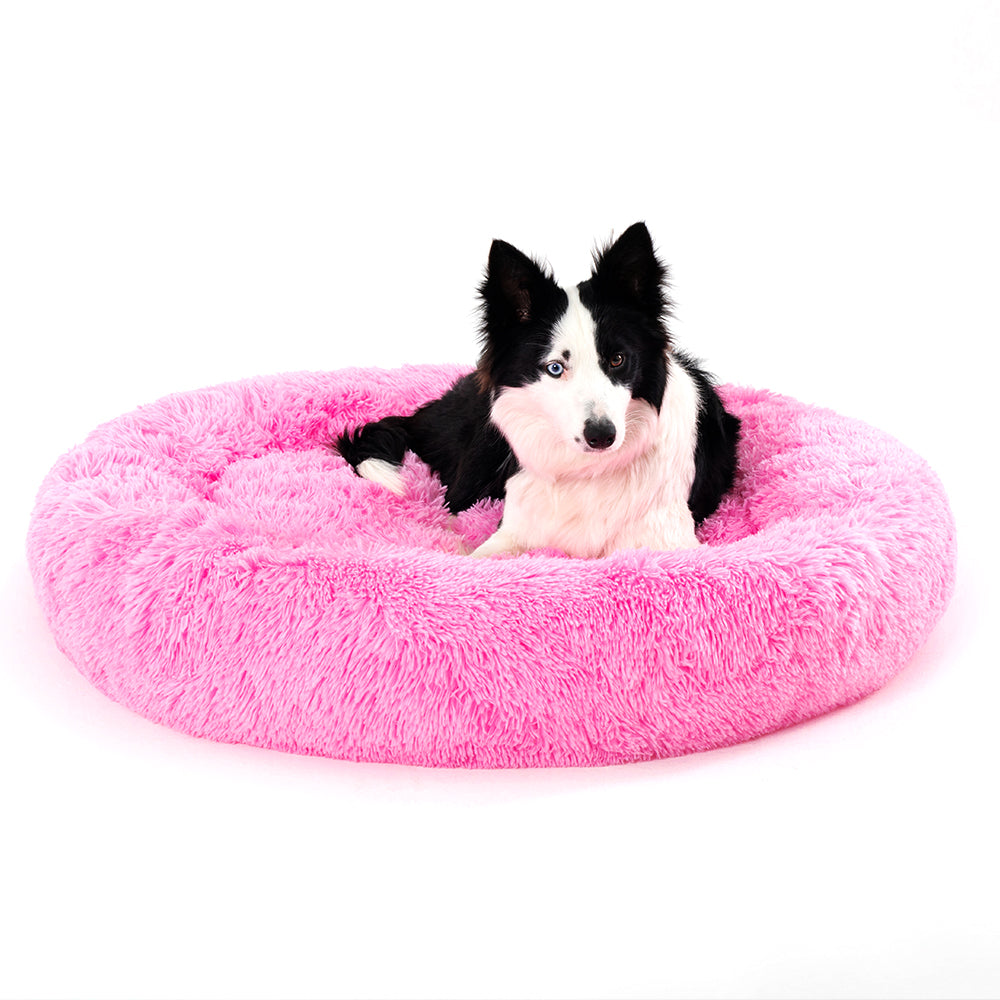 Calming Fluffy Donut Dog Bed