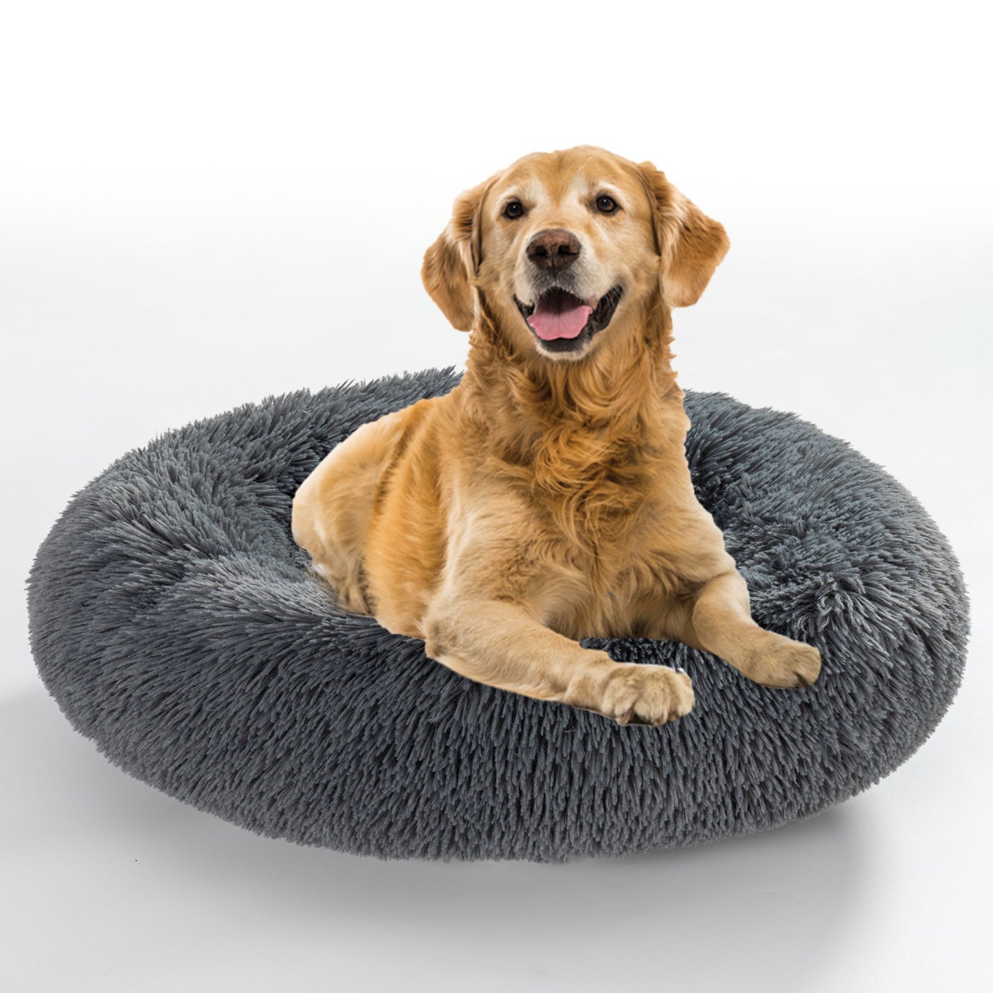 Calming Fluffy Donut Dog Bed