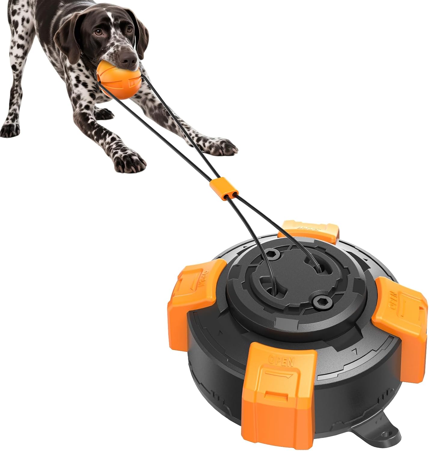 Interactive Tug of War Dog Toy – Heavy-Duty Suction Cup for Medium & Large Dogs (Black & Orange)