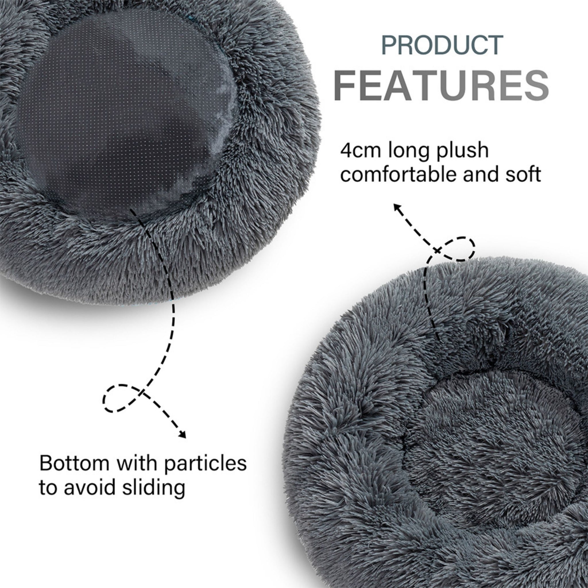 Calming Fluffy Donut Dog Bed