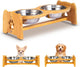 Adjustable Elevated Bamboo Pet Feeder with 2 Stainless Steel Bowls – Raised Food & Water Stand for Small Dogs & Cats (4"–4.5")