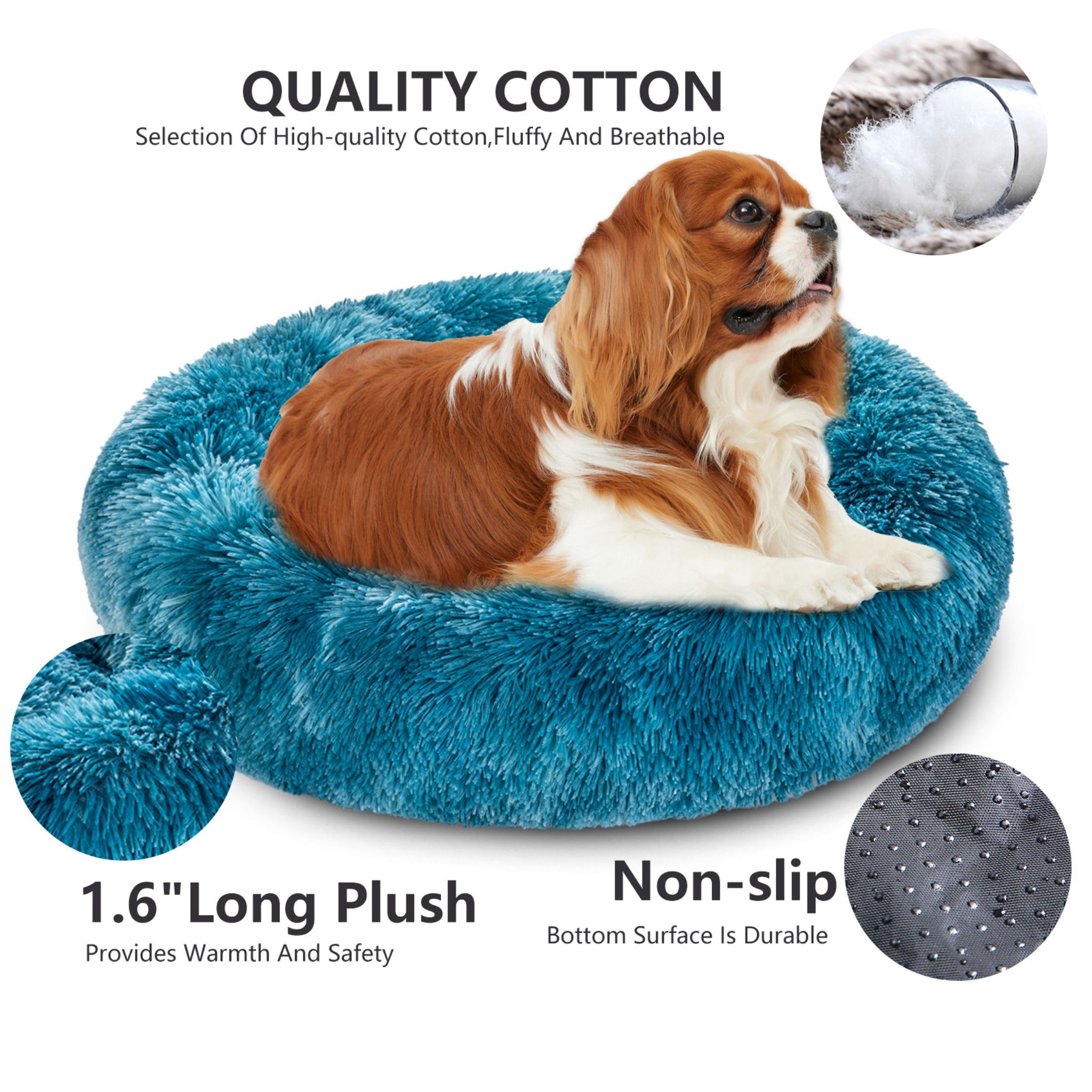 Calming Fluffy Donut Dog Bed