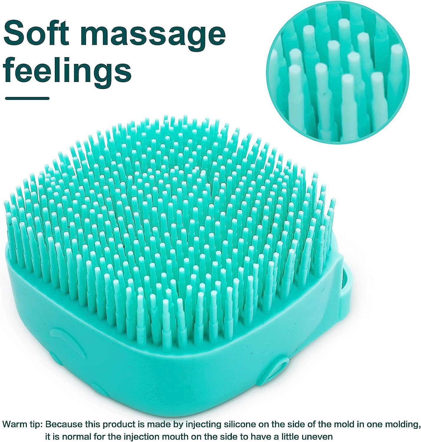 Soft Silicone Pet Bath Brush with Shampoo Dispenser for Dogs and Cats - Grooming Shower Brush (Blue)