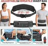 Hands-Free Double Dog Leash for 2 Dogs: Heavy-Duty Shock-Absorbing Bungee, Adjustable Waist Belt – Perfect for Running, Hiking & Daily Walks (Medium & Large Dogs)
