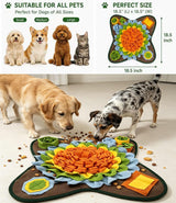Interactive Dog Snuffle Mat – Slow Feeding Puzzle for Mental Enrichment, Foraging Training & Stress Relief (Orange)