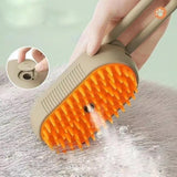 3-in-1 Electric Pet Steam Brush – Self-Cleaning Grooming & Deshedding Comb for Cats & Dogs
