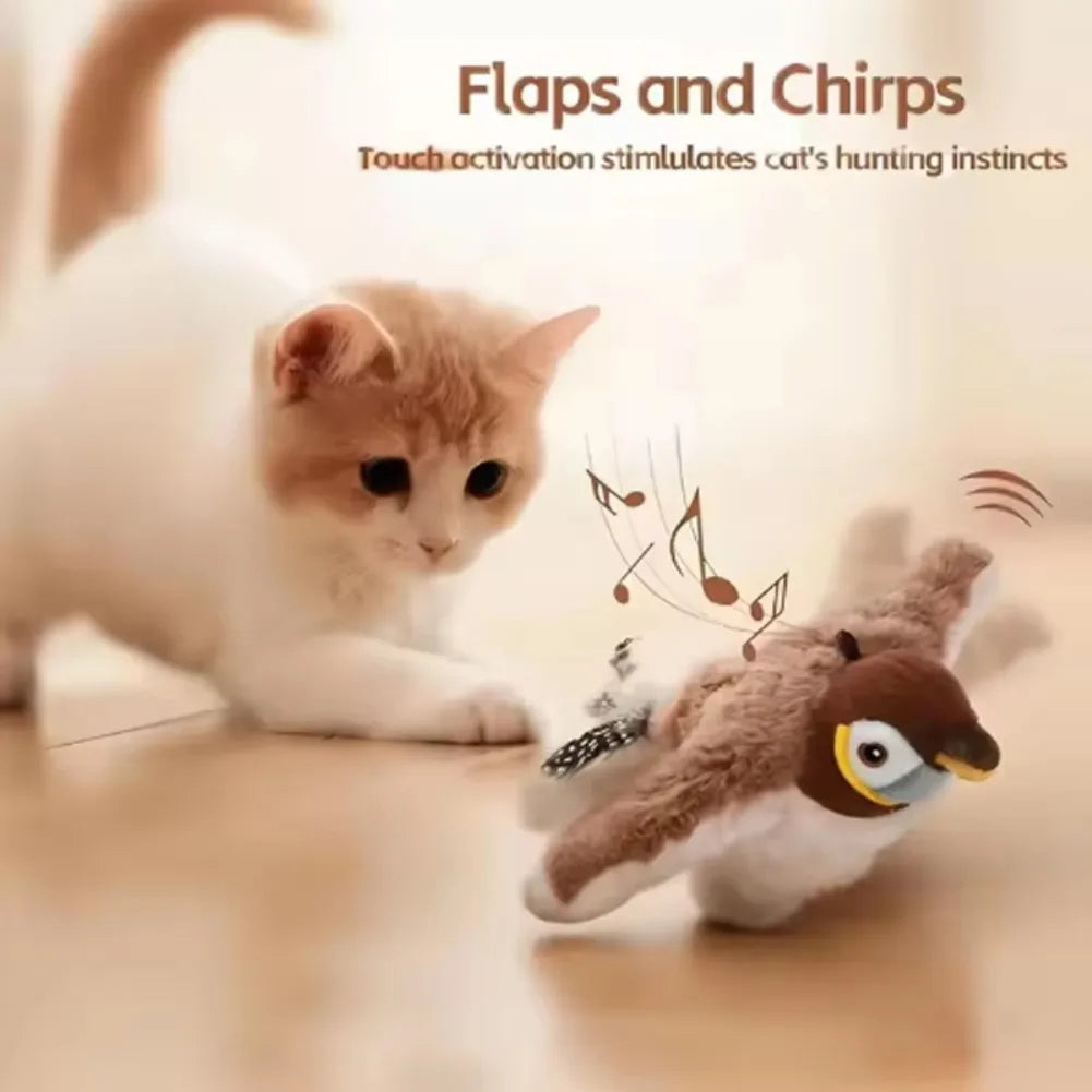 Interactive Flapping Bird Toy – Motion-Activated Plush for Dogs & Cats with Dual Sound Effects