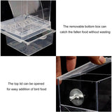 Bird Feeder Acrylic Automatic Bird Food Container Parrot Feeder Drinker Transparent House Type Feeding Cage Birds Feed Tray