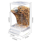 Bird Feeder Acrylic Automatic Bird Food Container Parrot Feeder Drinker Transparent House Type Feeding Cage Birds Feed Tray