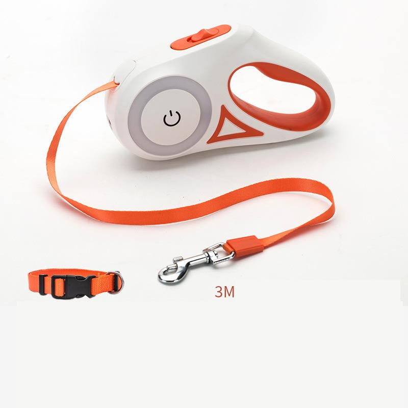 Retractable Dog Leash with LED Light – Automatic Pet Leash & Collar for Small & Medium Dogs
