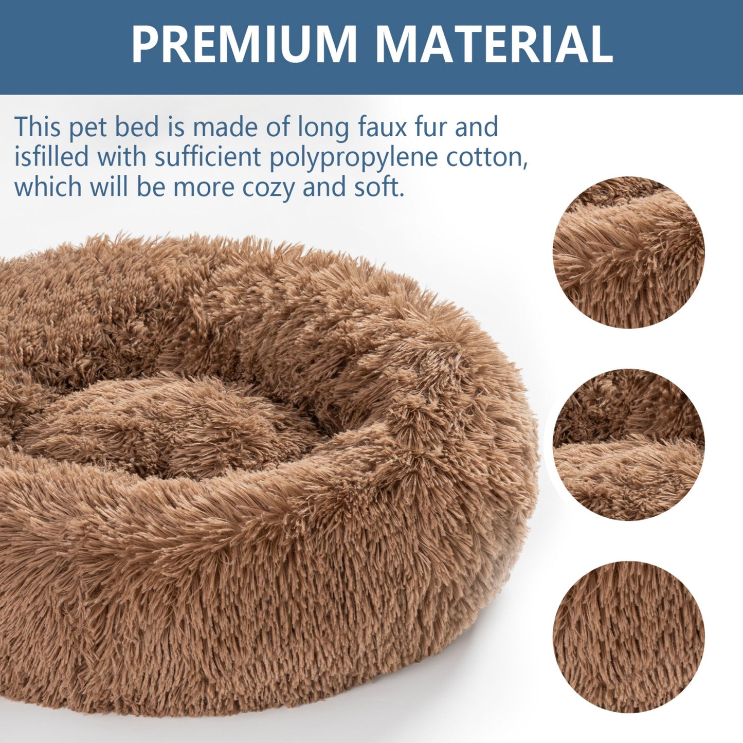 Calming Fluffy Donut Dog Bed