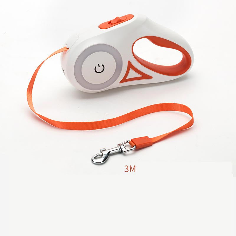 Retractable Dog Leash with LED Light – Automatic Pet Leash & Collar for Small & Medium Dogs