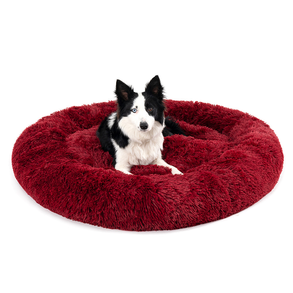 Calming Fluffy Donut Dog Bed