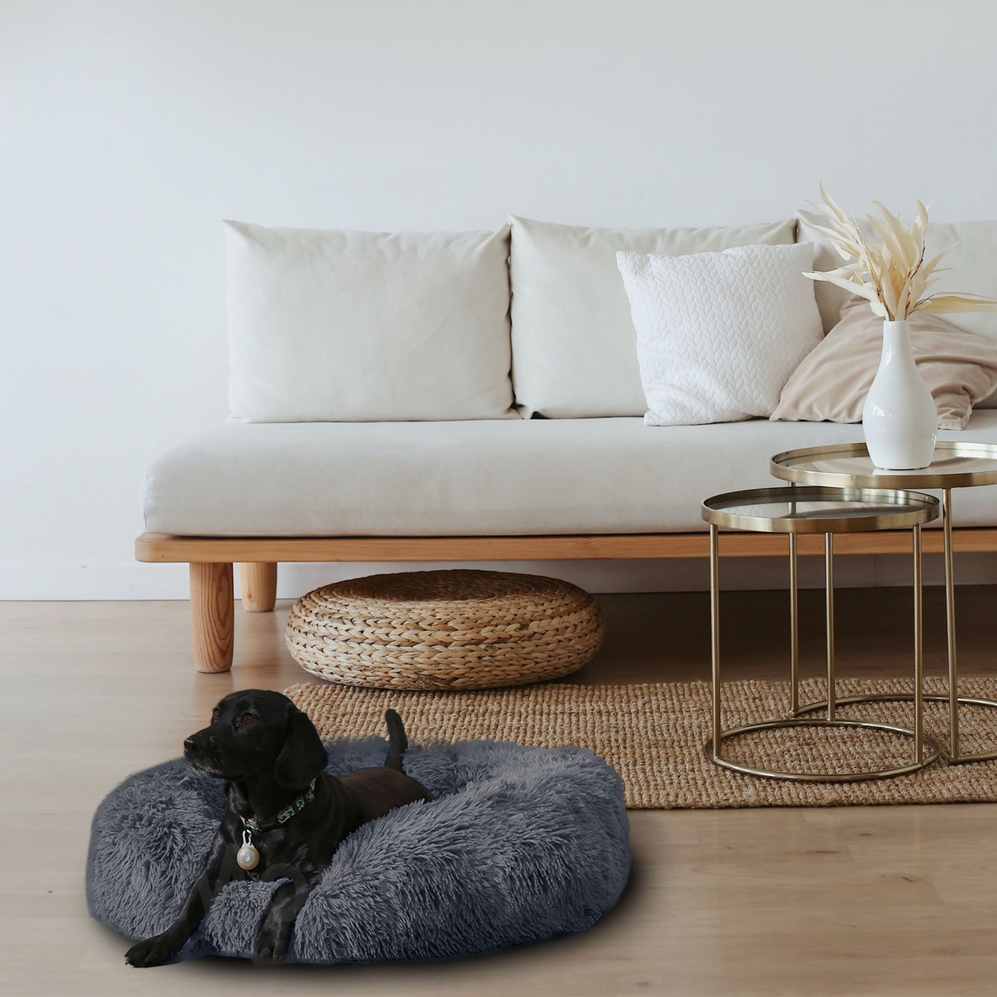 Calming Fluffy Donut Dog Bed