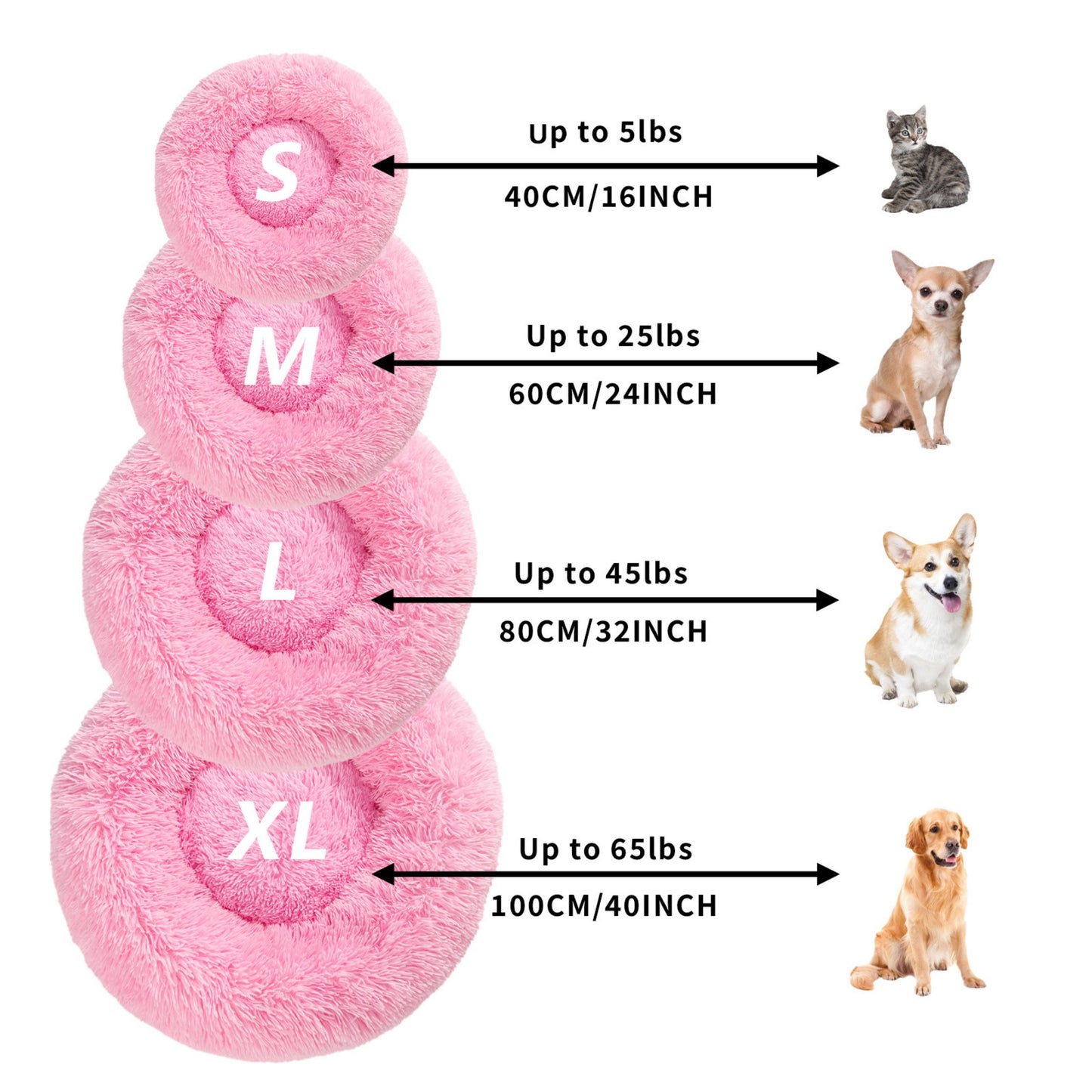 Calming Fluffy Donut Dog Bed