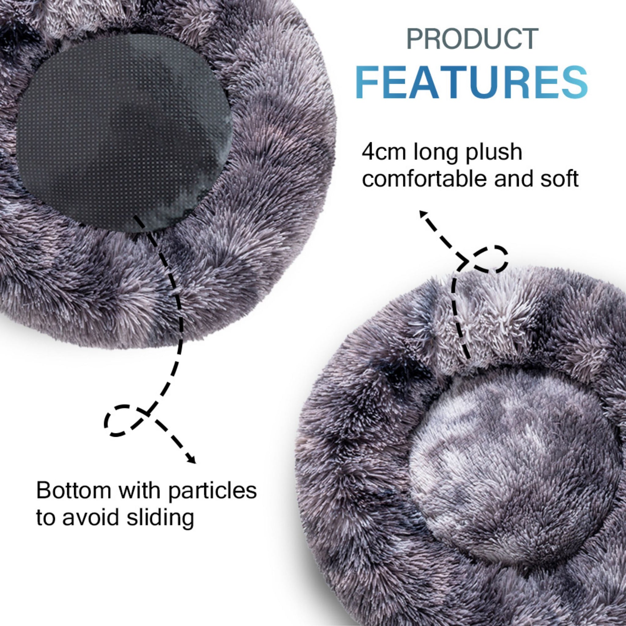 Calming Fluffy Donut Dog Bed